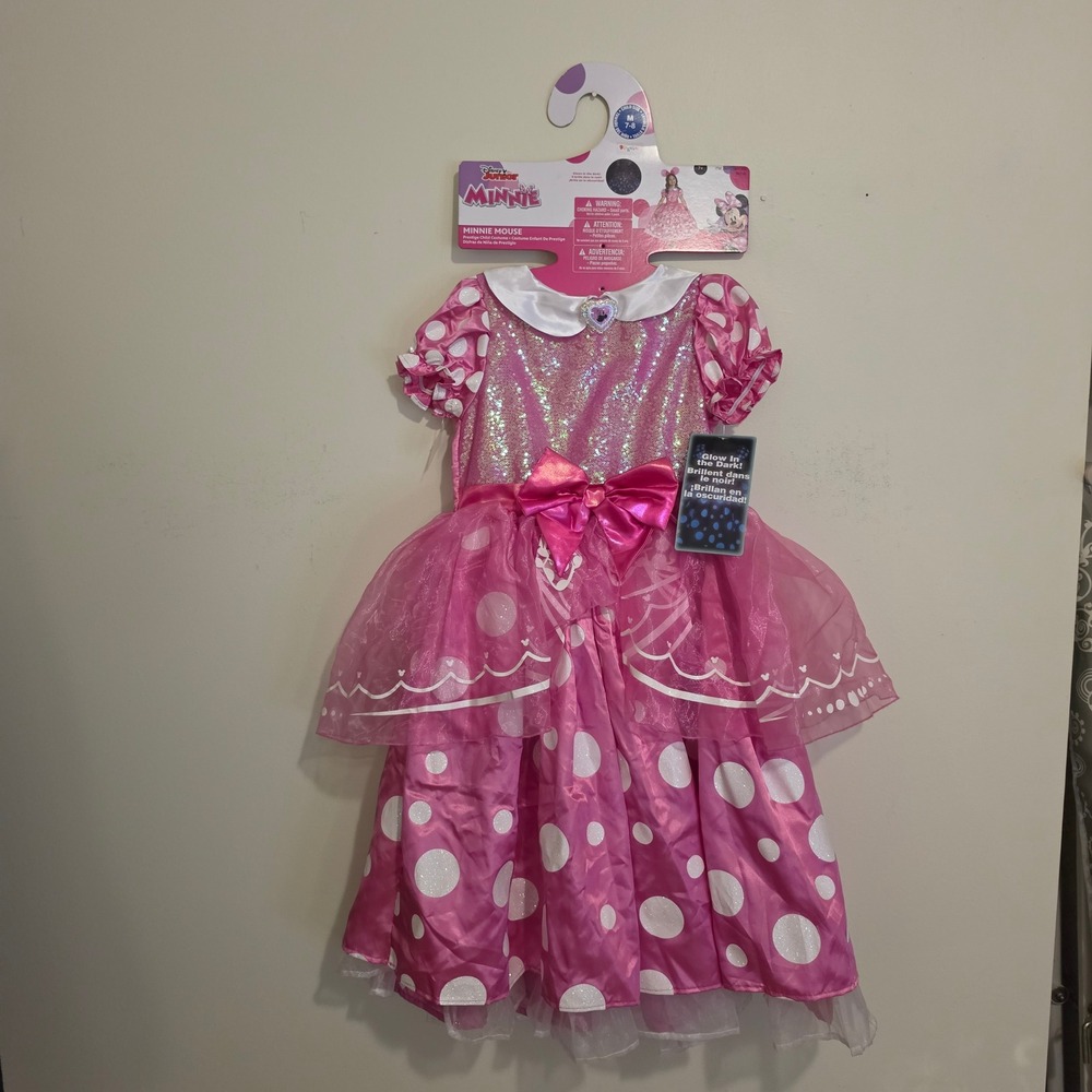 Disguise Disney Mouse Halloween Costume Child Size M 7-8 Pink Glow in the Dark
